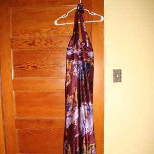 Adrianna Papell Halter Gown Silk, Beaded sz 6